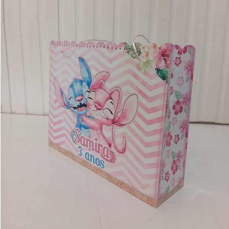 Sacolinha Personalizada Tema Stitch| Lembrancinha Festa Infantil Stitch| Papel Fotográfico Glossy