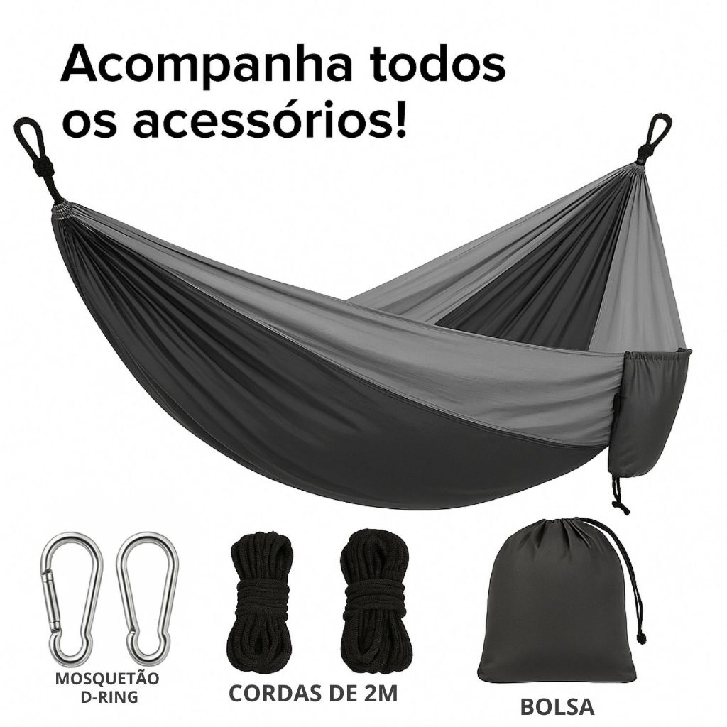 Rede De Dormir Descanso Suporta 100kg Nylon Camping Resistente em Oferta na Shopee