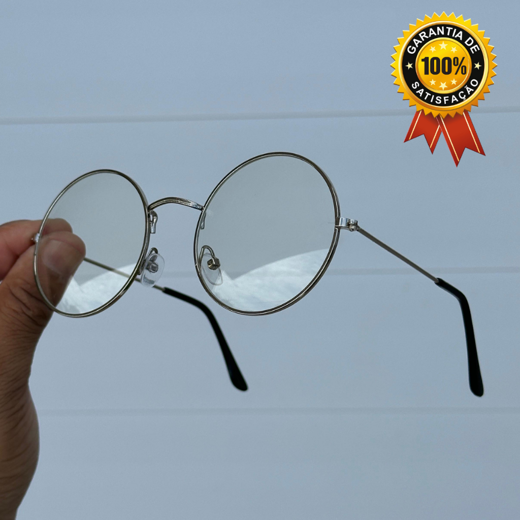 Armação De óculos para Grau Retro Unissex Redondo em metal em Oferta na Shopee