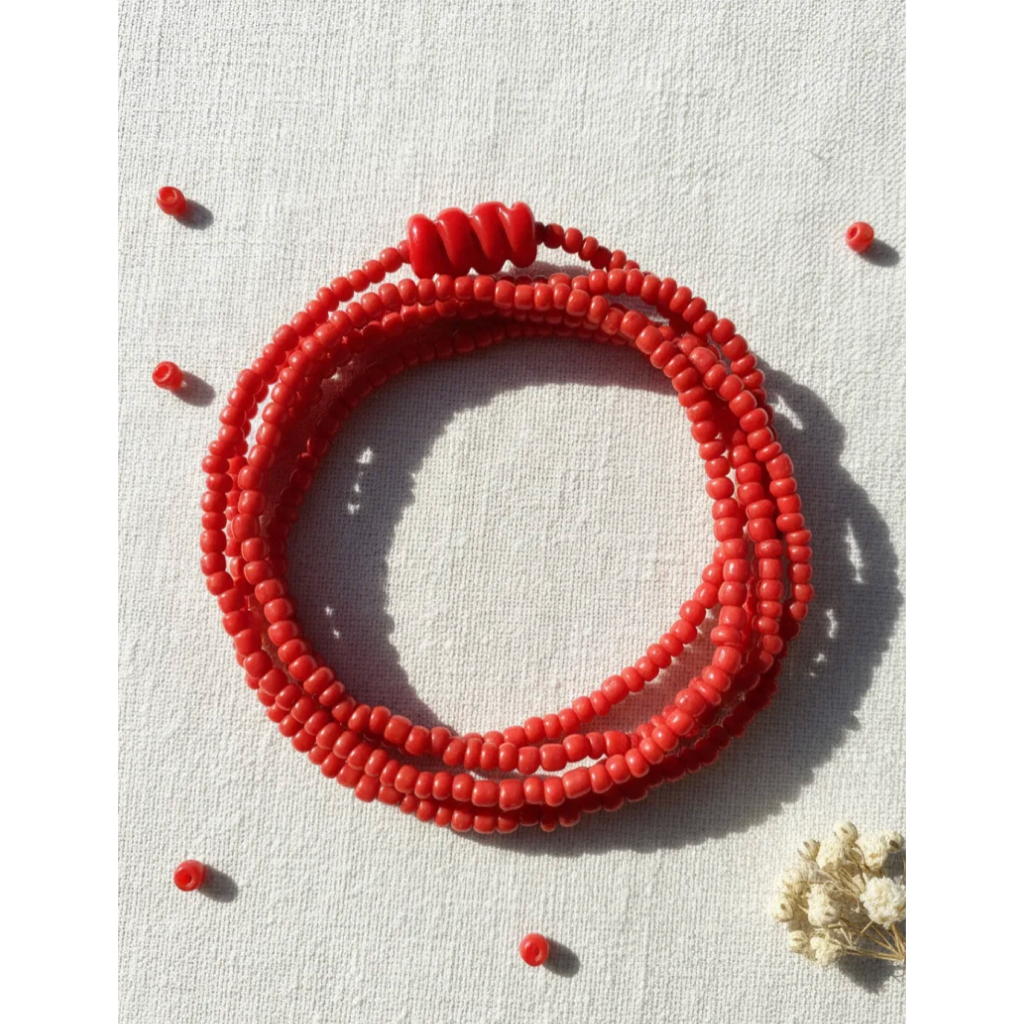 Guia de Iansã Fio de Contas Colar Proteção Umbanda Candomblé Iansa Yansã Yansa Vermelha 60 Cm Firma Em Murano