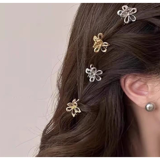 Kit 12 Unidades Presilha de metal delicada em formato de garra para mulheres, com fecho lateral