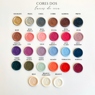 Lacre de Cera para Convites de Casamento – 28 Modelos para escolha - 27 cores em Oferta na Shopee
