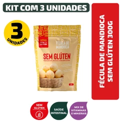 Kit Fécula De Mandioca Sem Glúten 300G - 3 Unidades