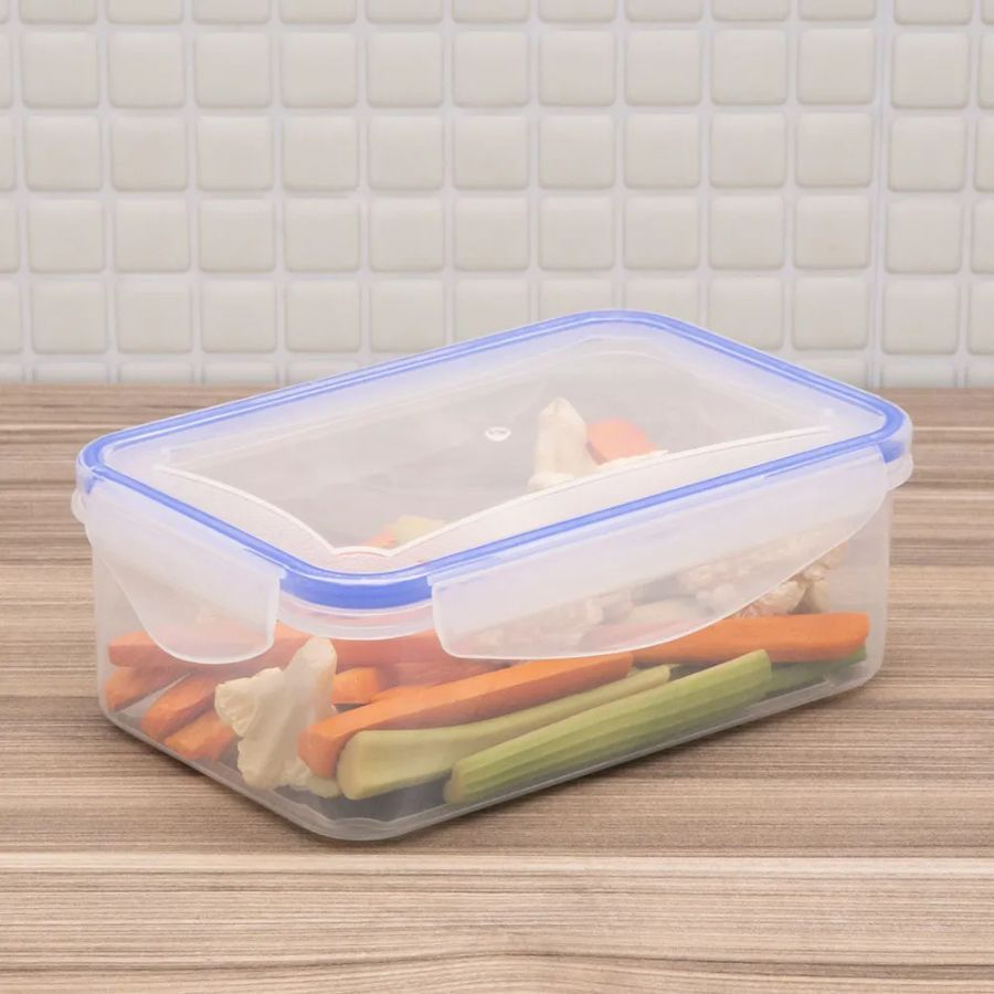 Pote Retangular Hermetico Com Trava 1,1 L Plastico Pedreira Utilidades