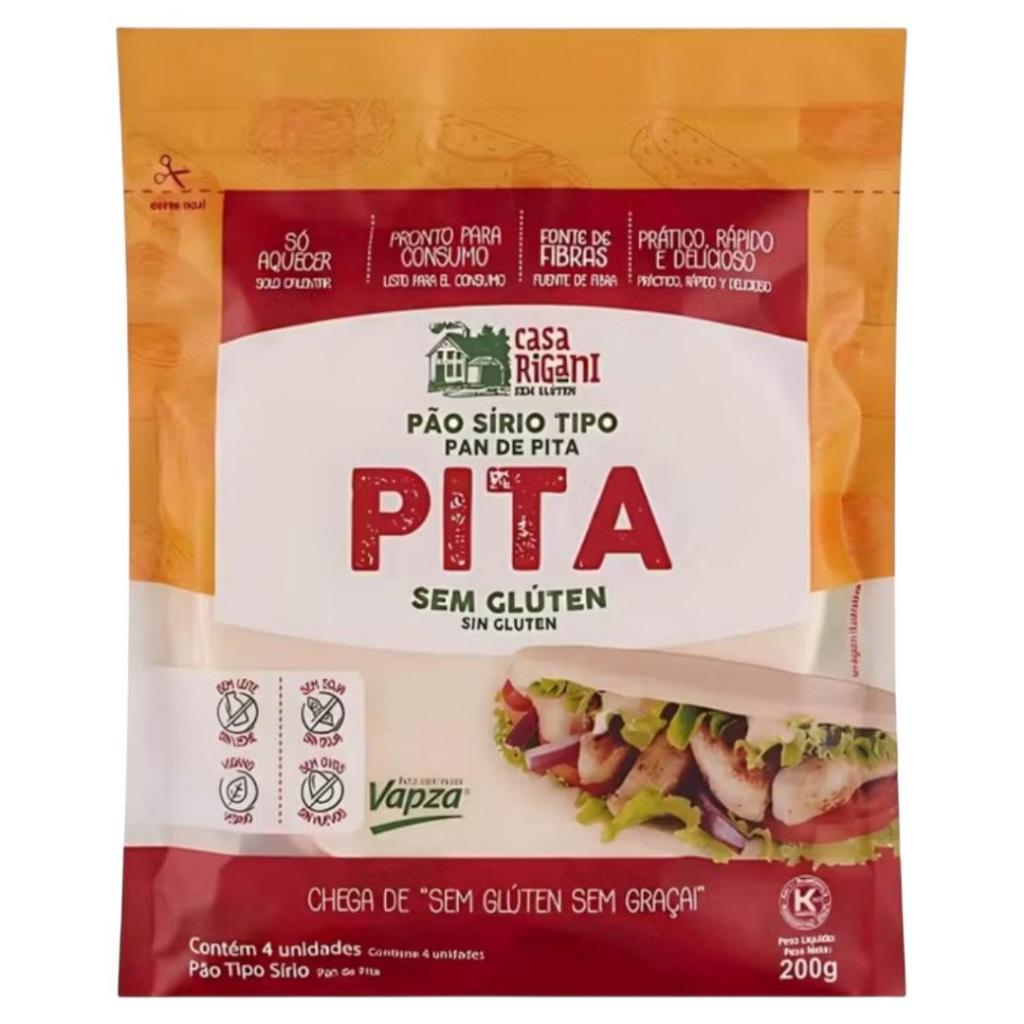 Pão Sírio Sem Glúten tipo Pita Casa Rigani 200g