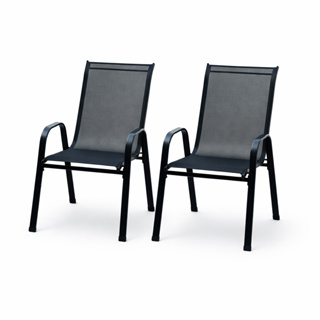 Kit 2 Cadeira Tela Tecido Mesh Impermeável Moderna Aço Piscina Área de Lazer Externa Alpendre Jardim em Oferta na Shopee