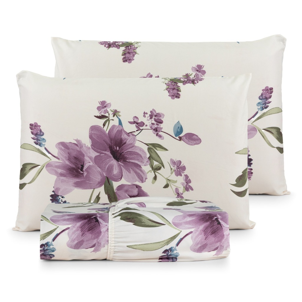 Jogo De Cama Lençol Casal 03 Peças 200 Fios Micropercal em Oferta na Shopee