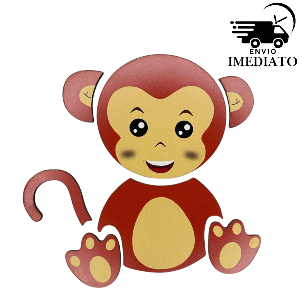 Brinquedo Quebra-Cabeça Macaquinho em MDF Infantil Pedagógico