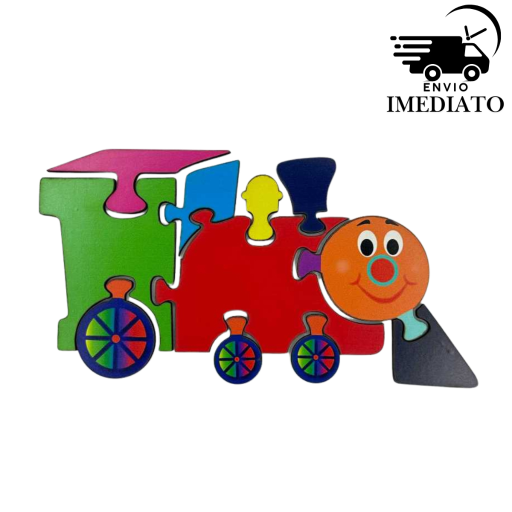 Quebra Cabeça Infantil Trenzinho MDF 11 Peças Brinquedo Educativo e Pedagogico
