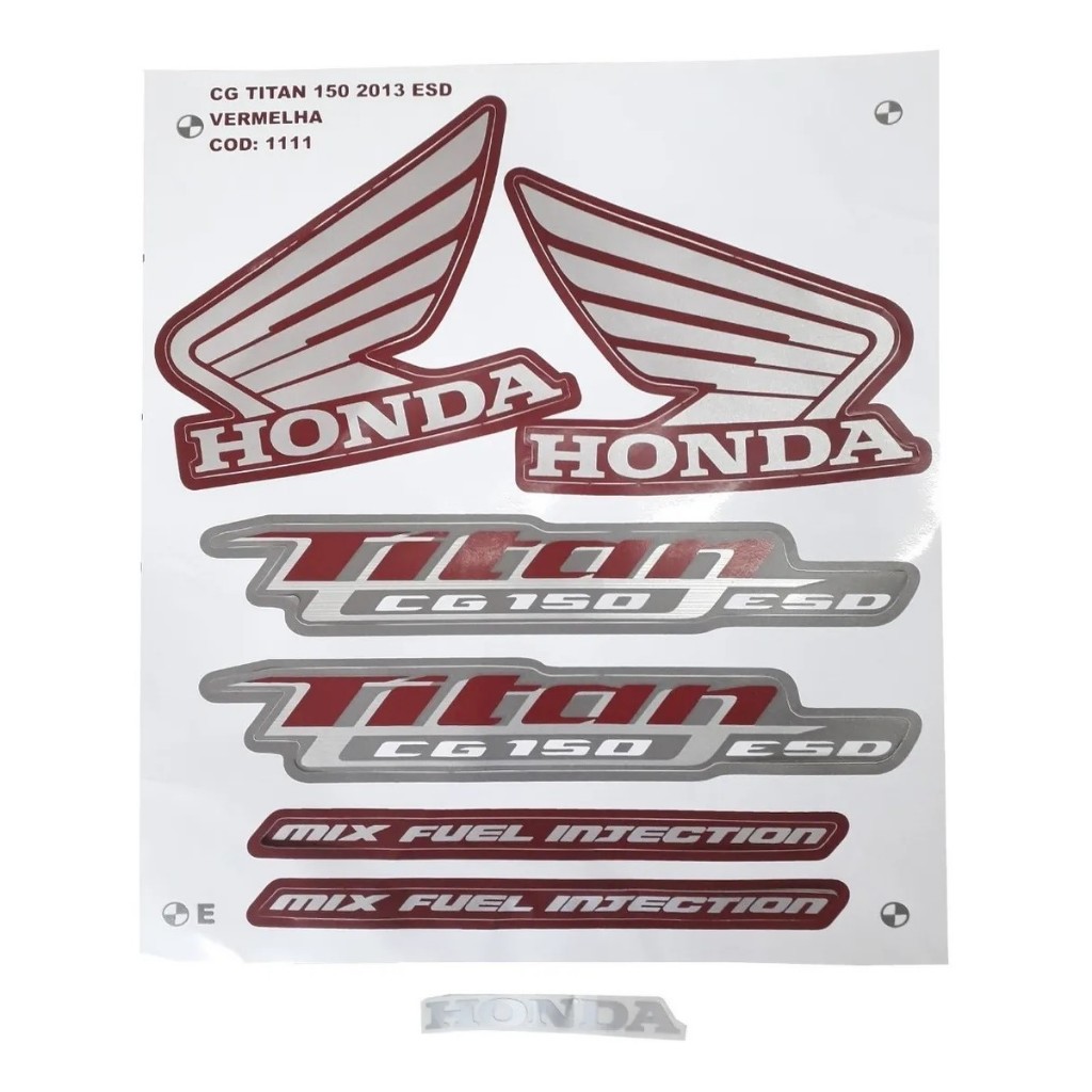 Jogo De Adesivo Faixa Titan 150 Modelo ESD Ano 2013 Cor Vermelha em Oferta na Shopee