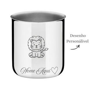 Copo Infantil Tramontina em Aço Inox 340 ml – Personalizado à Laser Com Nome em Oferta na Shopee