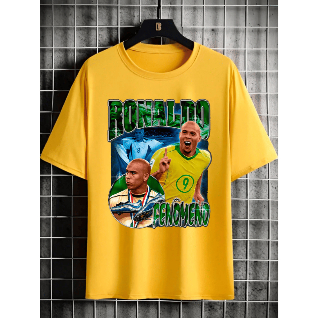Camisa Camiseta Unissex Ronaldo Fenomeno Futebol Brasil Seleção Copa Do Mundo 100% Algodão