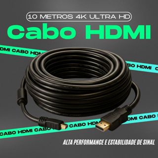 Cabo HDMI 10 Metros 4K Ultra HD – Alta Performance e Estabilidade de Sinal em Oferta na Shopee