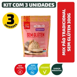 Kit Mix Pão Tradicional Sem Glúten 300G -3 Unidades