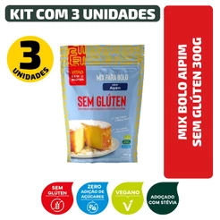 Kit Mix Bolo Aipim Sem Glúten 300G - 3 Unidades