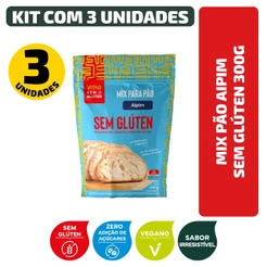 Kit Mix Pão Aipim Sem Glúten 300G - 3 Unidades