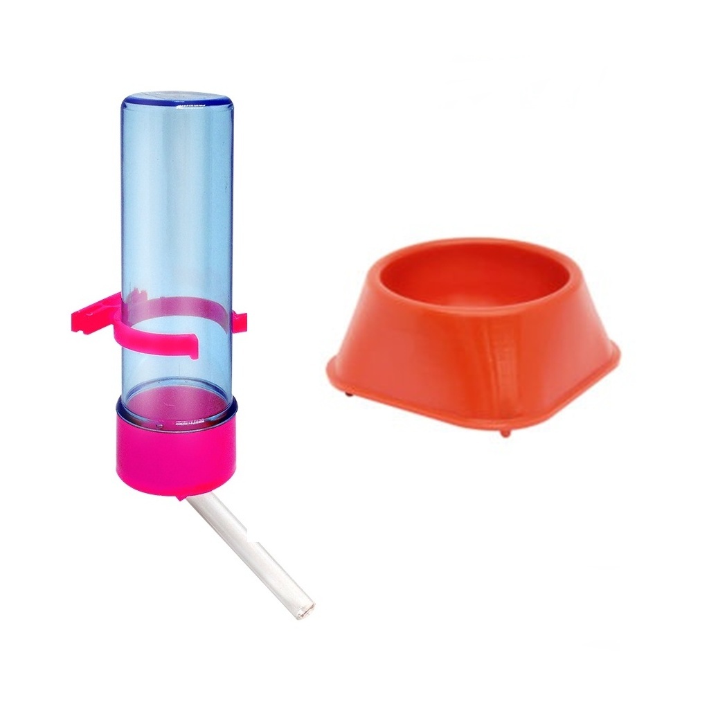 Kit Comedouro e Bebedouro Para Hamster E Roedores