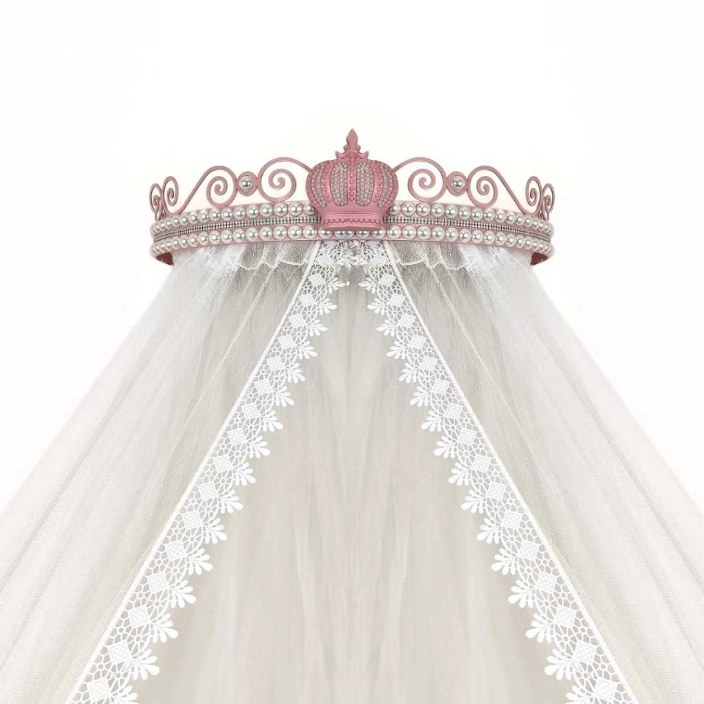 Dossel coroa com mosquiteiro tule para berço