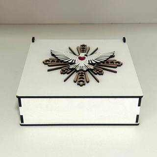 Caixa Batizado Tampa Fixa 15x15x5 - Espírito Santo, Convite em Oferta na Shopee