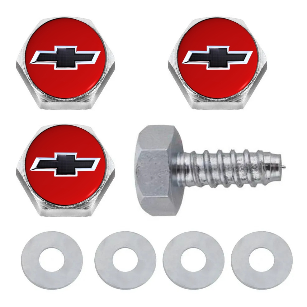 Jogo 4 Parafusos De Placa Emblema Chevrolet GM Escolha a Cor