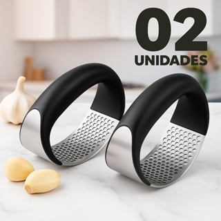 Combo 02 Amassador de Alho em Inox  Pressão Rápida e Fácil de Usar em Oferta na Shopee