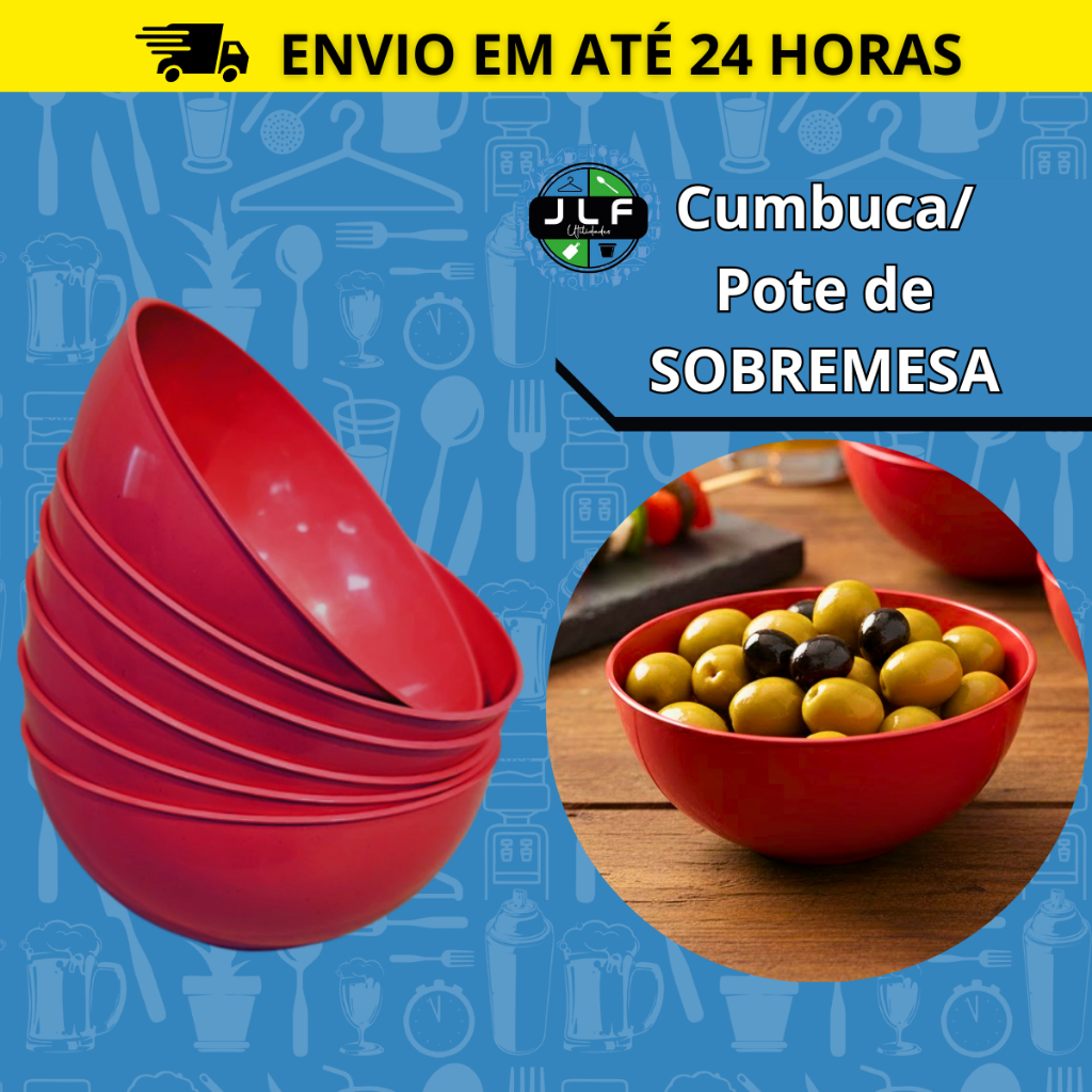 KIT Pote  Cumbuca Bowl Sobremesa Cozinha Sorvetes Açaí Colorido