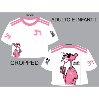 cropped feminino adulto e infantil malha drayfit em Oferta na Shopee