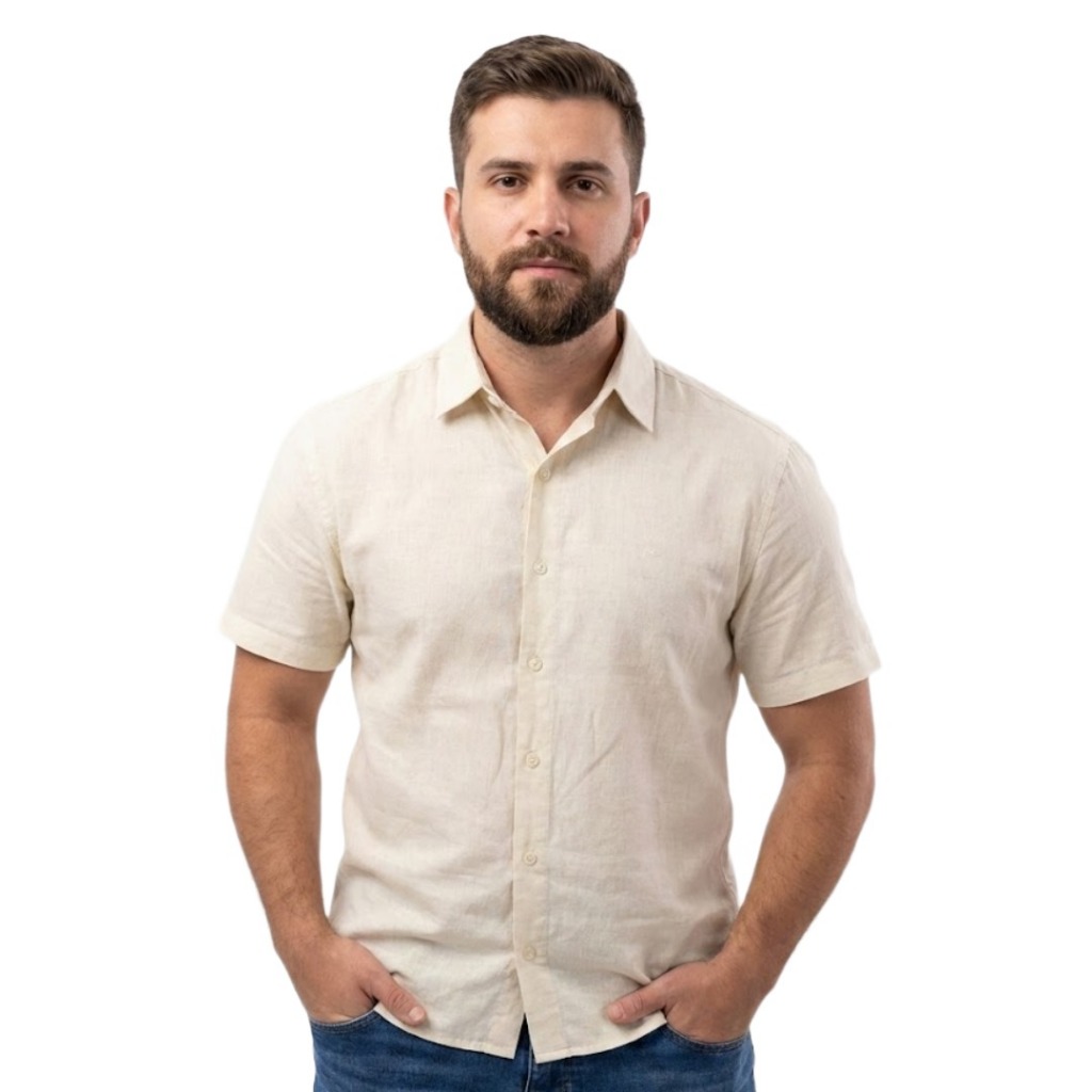Camisa Linho Masculina Social Verão Tecido Premium Confortável Leve Promoção em Oferta na Shopee