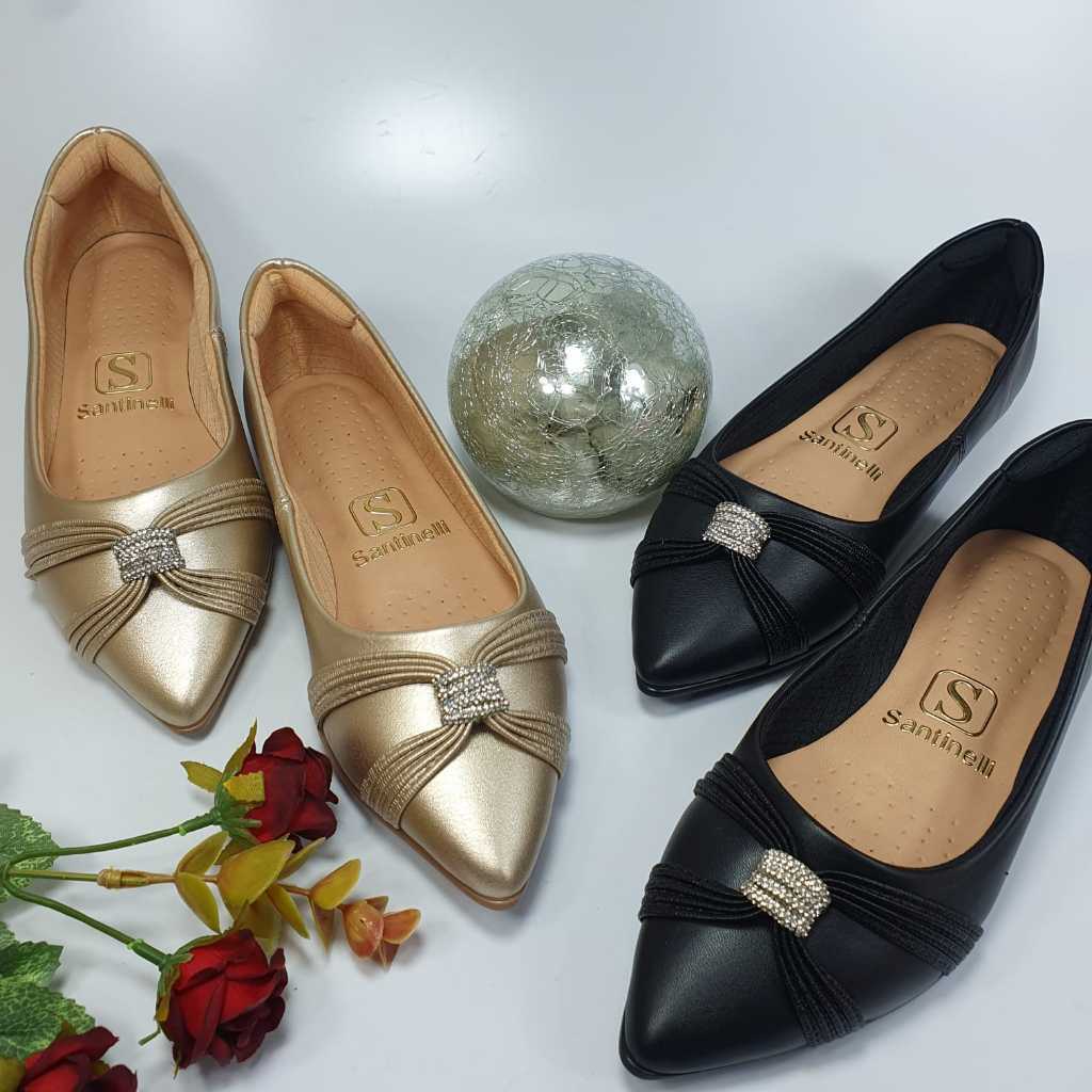 Sapatilha Feminina Santinelli 1266736 Bico Fino Elegância e Conforto em um Só Calçado