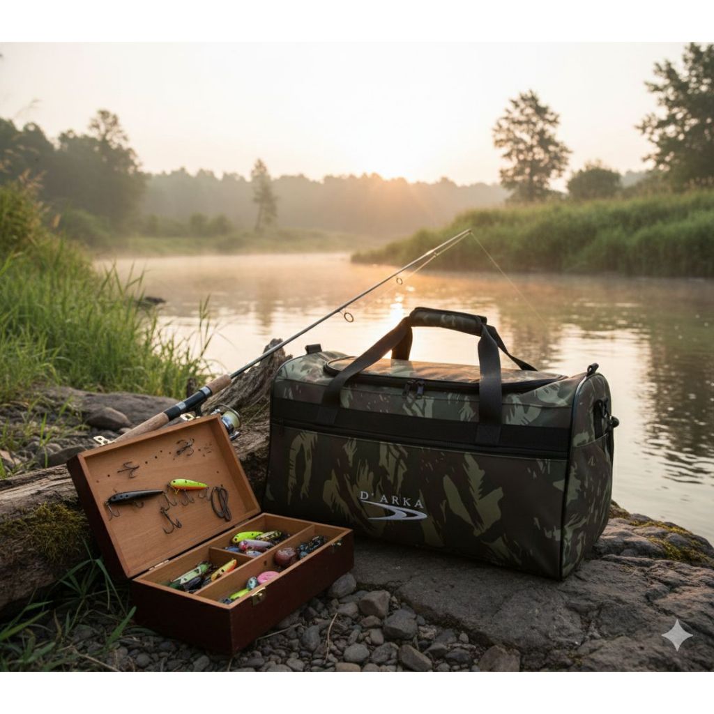 Mala De Pesca Camuflada Espaçosa Transporte De Acessórias Para Pesca
