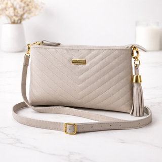 Bolsa Transversal Feminina Couro Legítimo Matelassê Bolso Interno Lançamento em Oferta na Shopee