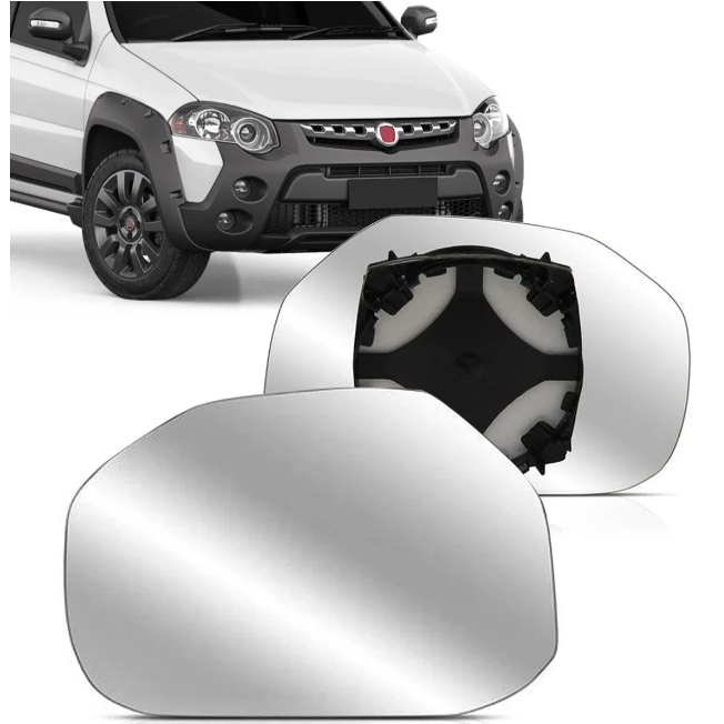 Lente Retrovisor C/Base Palio Adv/Idea/Strada 2009 2010 2011 2012 13 14 15 2016 2017 2018 2019 2020 - Padrão Metagal