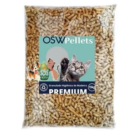 Granulado Higiênico Pinus de Madeira OSW Pellets 15kg