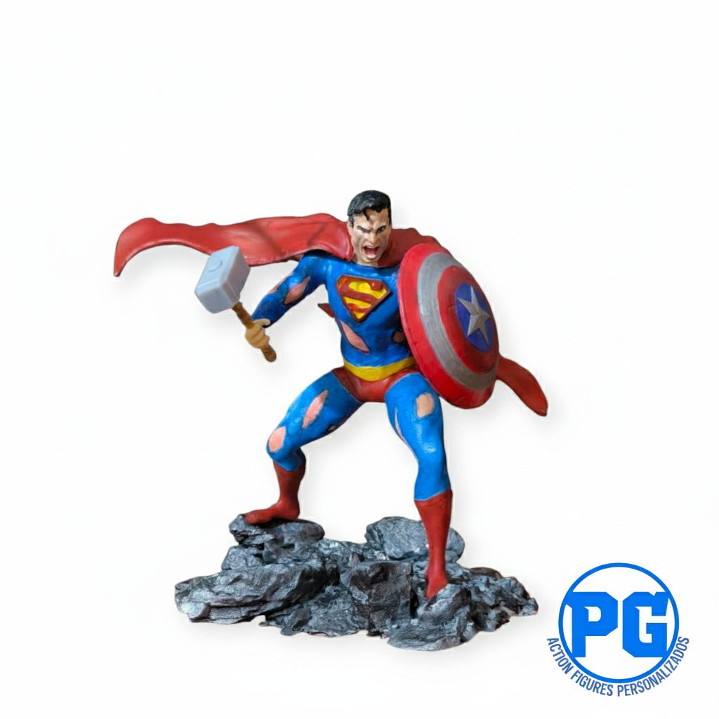 Superman (Marvel & DC Crossover) - Action Figure, Estátua, Estatueta, Boneco, Miniatura, Escultura