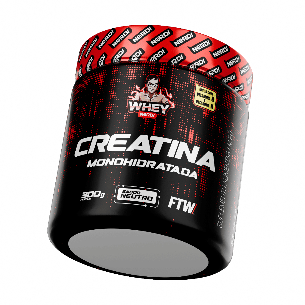 Creatina Monohidratada Pote 300gr Pura 100% Whey Nerd - Sabor Neutro em Oferta na Shopee