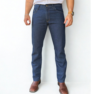 Calça Jeans Masculina Tradicional Reta Serviço Trabalho Reforçada em Oferta na Shopee