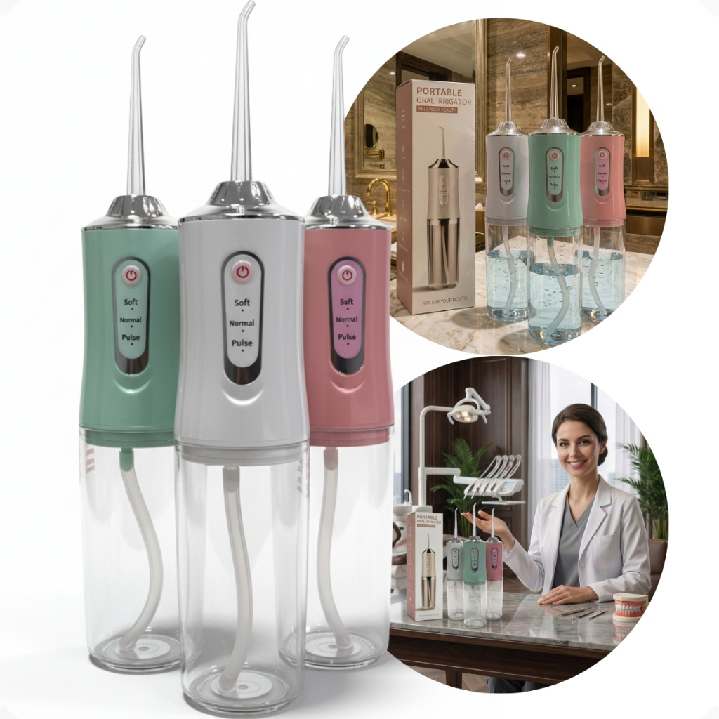 Irrigador Oral Portátil Elétrico USB 3 Modos Limpeza Dental Higiene Bucal Bivolt 3 Cores em Oferta na Shopee