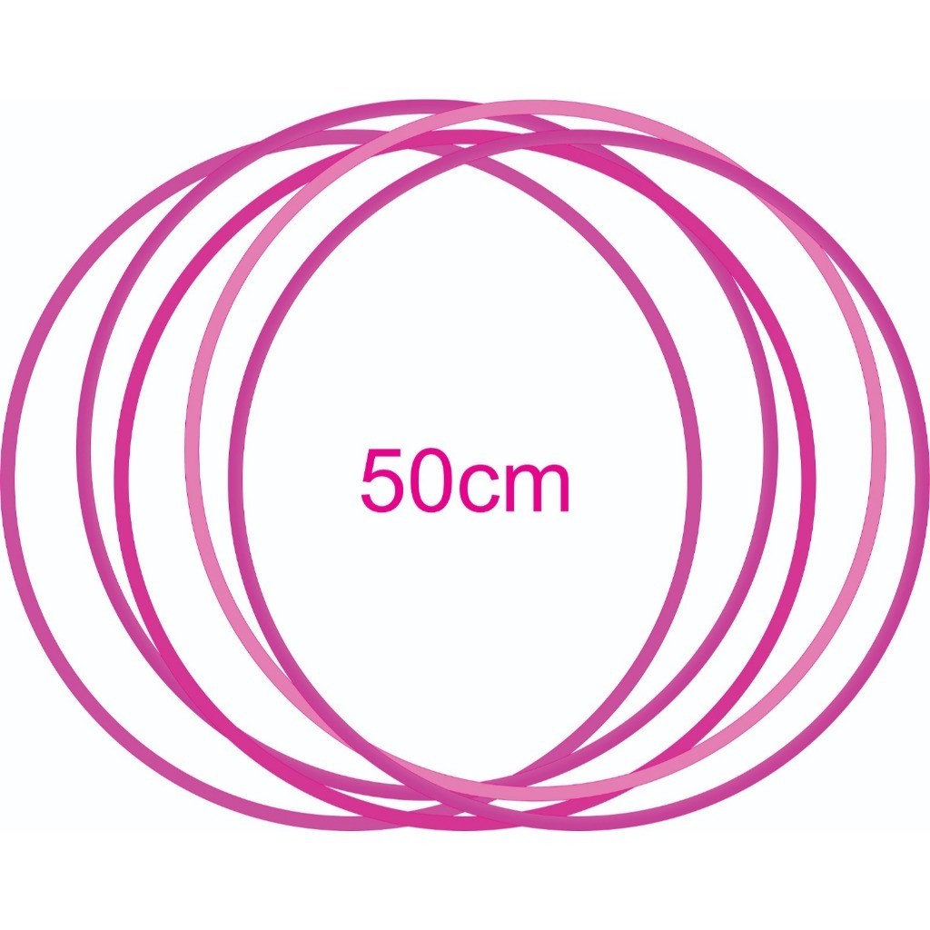 3 Bambolê Arco 50cm Cor Única Rosa Lembrancinha Criança Brinquedo