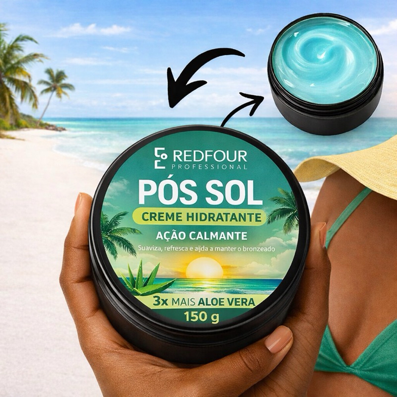 Pós Sol Hidratante Redfour Professional 150g – Ação Calmante com Aloe Vera em Oferta na Shopee