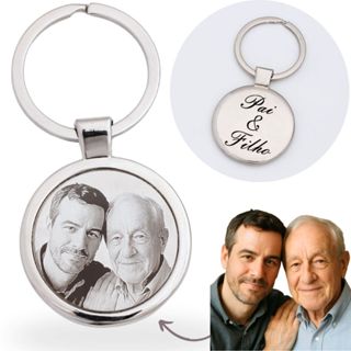 Chaveiro De Aço Inox Personalizado Com Foto Gravada redondo chave bolsa carro presente em Oferta na Shopee