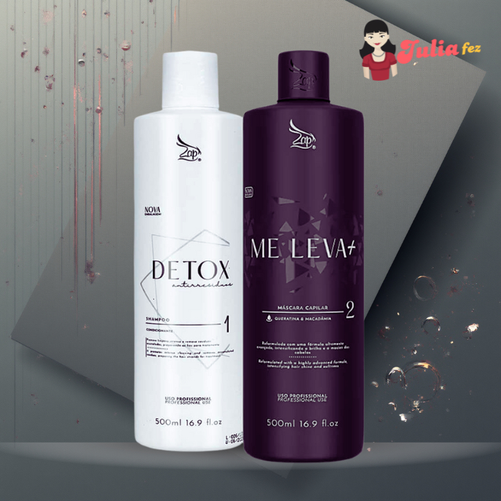 Zap Kit Shampoo Detox e Mascara Passo 2 Me Leva Black Original 2X500Ml
