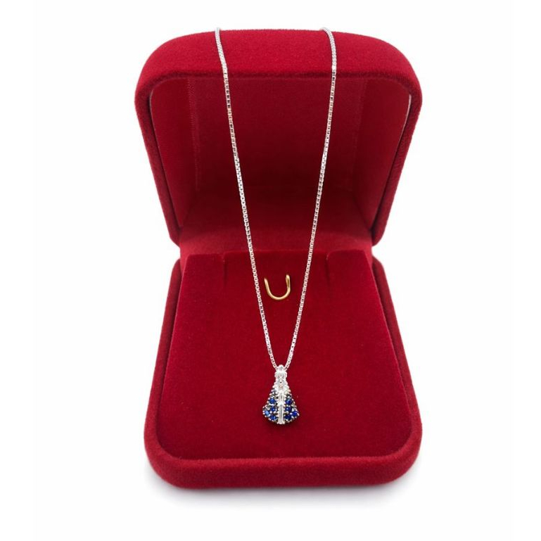 Colar Nossa Senhora Aparecida de Prata Legítima 925 + Caixinha para Presente em Oferta na Shopee