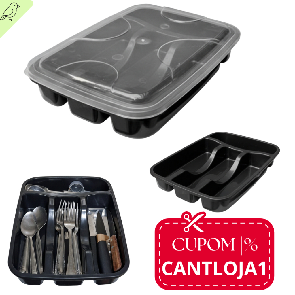Porta Talher Garfos e Colheres com Tampa Organizador Cozinha Durável Funcional Gaveta em Oferta na Shopee