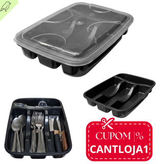 Porta Talher Garfos e Colheres com Tampa Organizador Cozinha Durável Funcional Gaveta em Oferta na Shopee