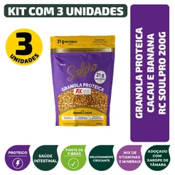 Granola Proteica Cacau E Banana Soulpro 200G - Kit 3 Unidades