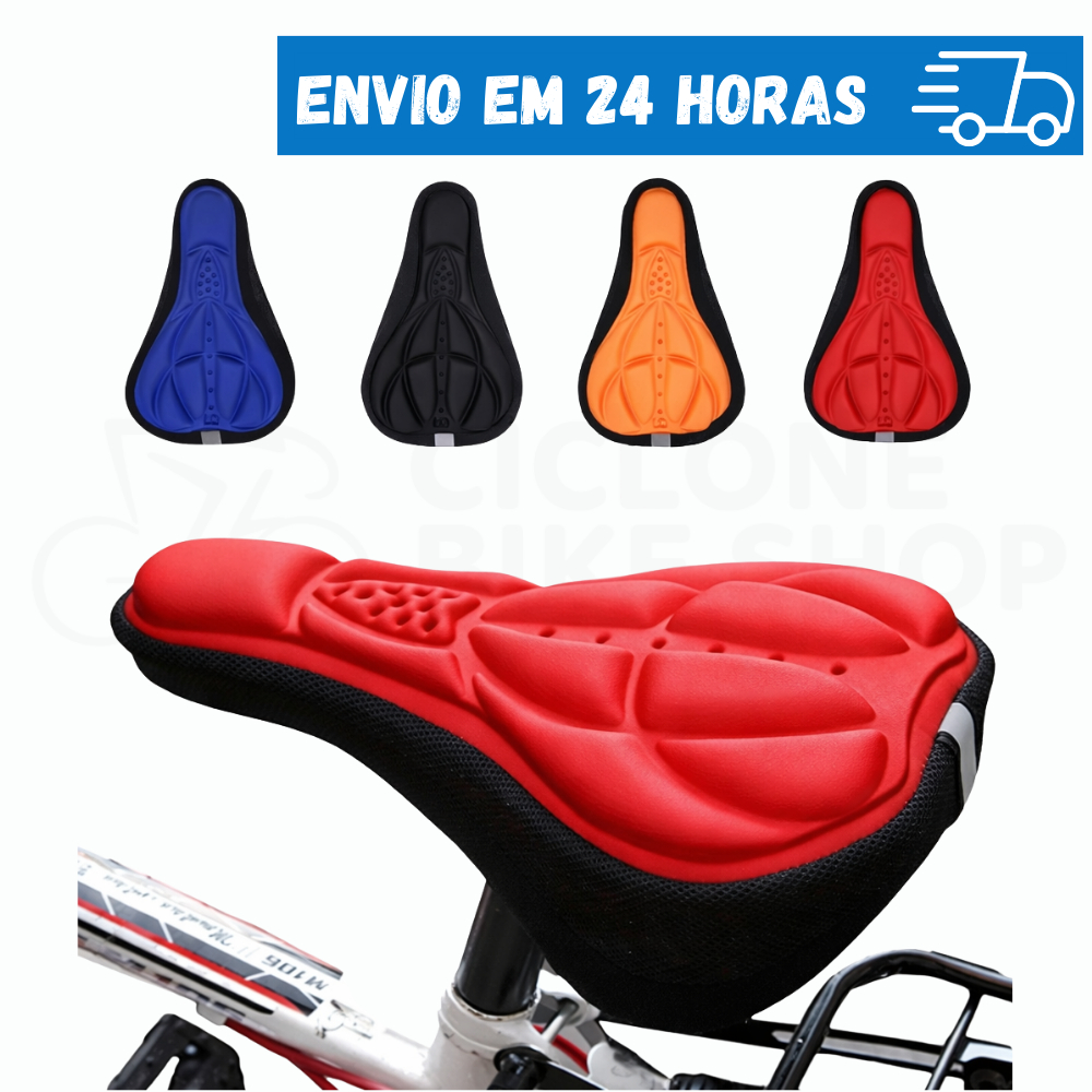 Capa Almofada para Selim Banco Bicicleta Gel 3D Confortável Ajustável Flexível Prática de Ciclismo