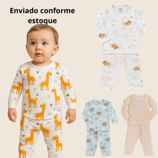 Kit 02 pijamas premium alta qualidade bebê Menino/Menina Estampas Sortidas em Oferta na Shopee