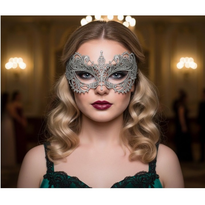 Mascara Venesiana Renda 50 Tons De Cinza baile formatura halloween festa