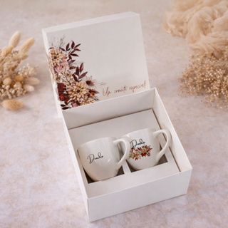 Caixa com Xícara de porcelana para padrinhos de Batizado personalizada em Oferta na Shopee