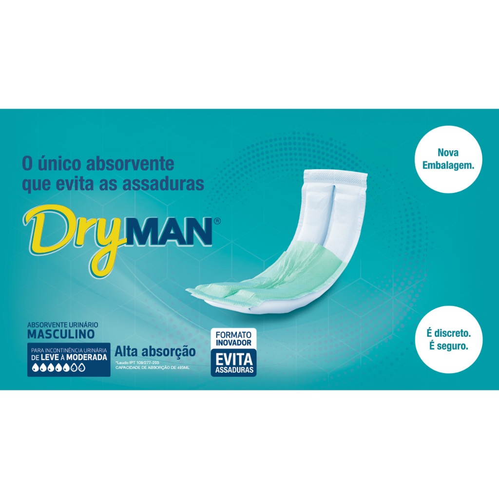 Absorvente Masculino Dry Man - Pct 10 Unidades